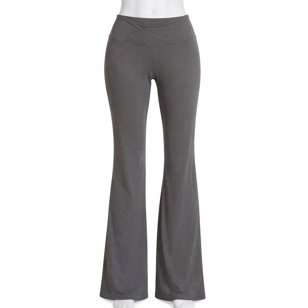 Better Together Women Gray Crossover V-Waist Flare Yoga Pants Leggings Medium